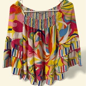 John Mark Multicolor Abstract Blouse